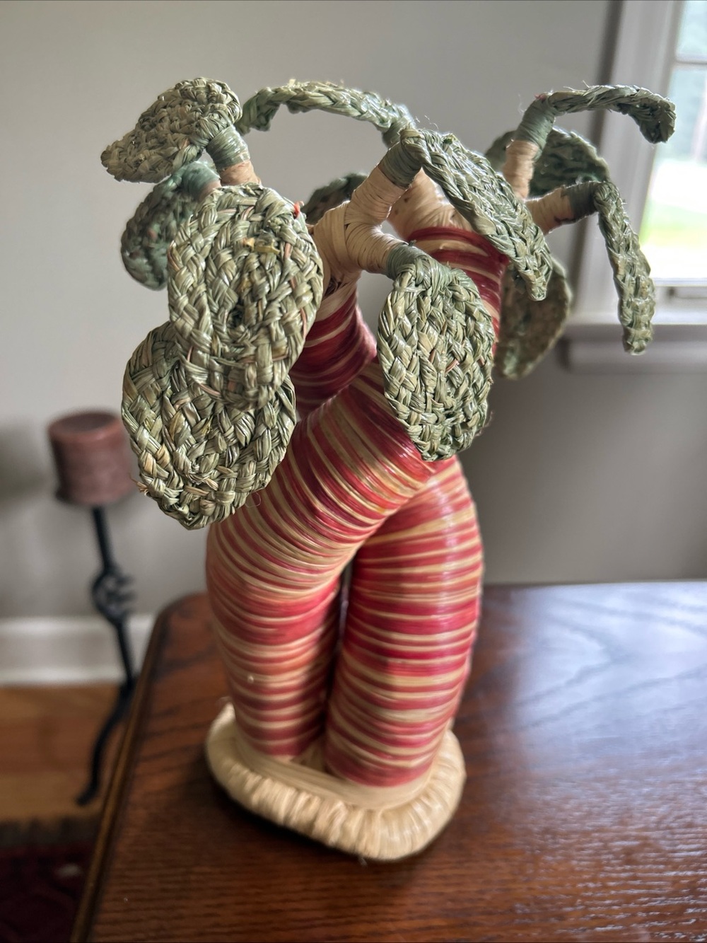 Vintage Madagascar Boabab Tree Sculpture Handcrafted Woven Banana Fibers raffia